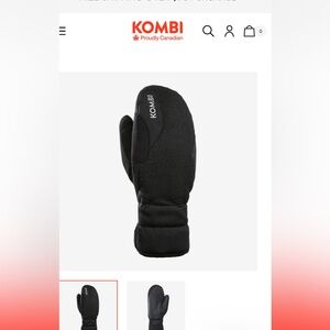 Kombi Black Leather Mittens Women